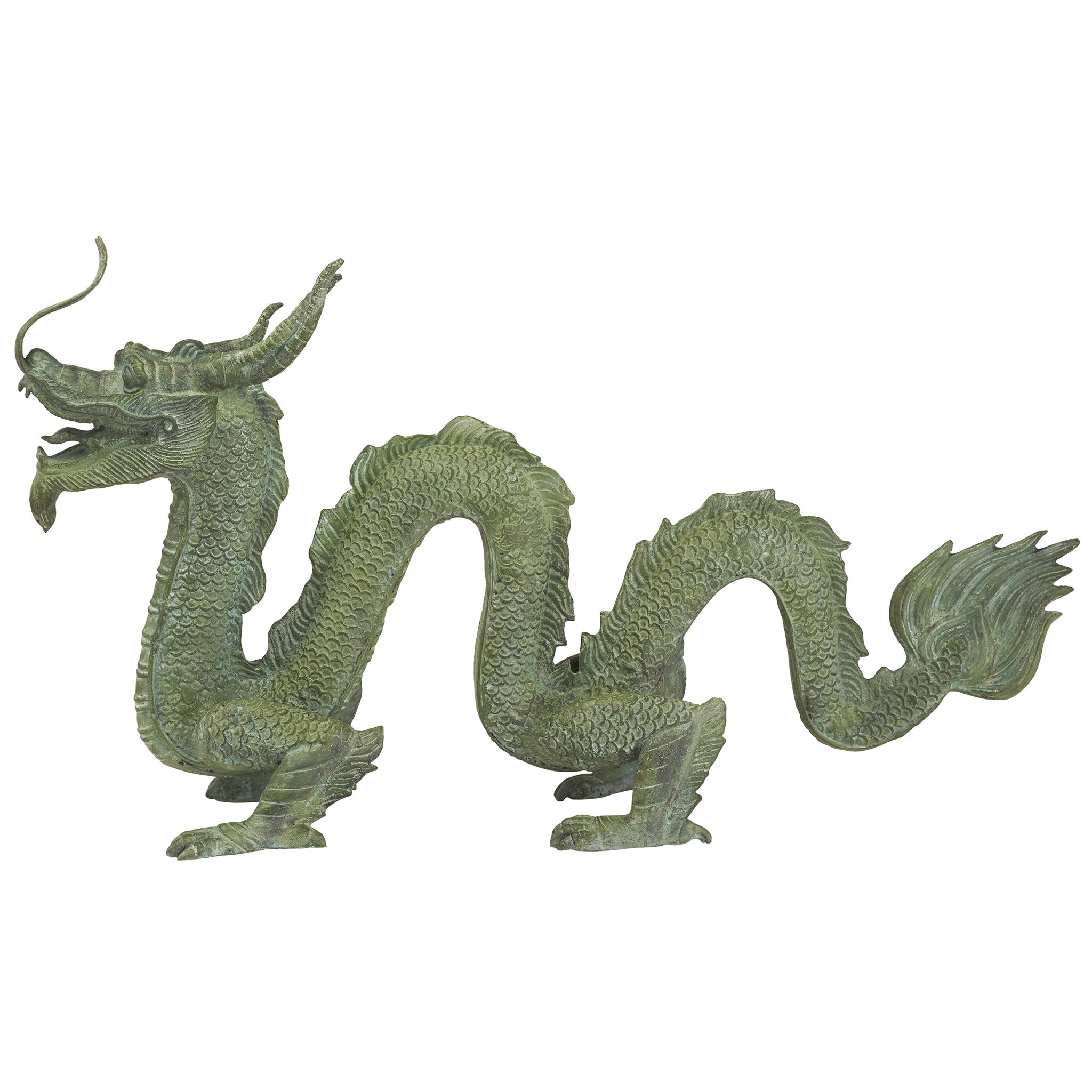 Asian Dragon of the Grand Temple Cast Bronze Garden Statue